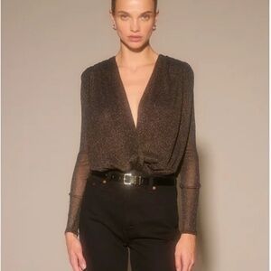 Abercrombie & Fitch Shimmery Draped Bodysuit